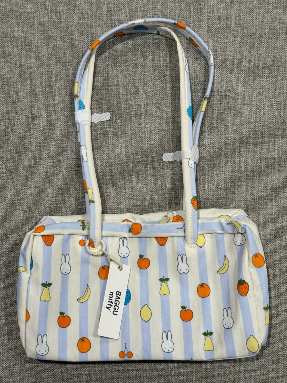 BAGGU Nylon Bowler Bag - Picnic Stripes Miffy - UO Exclusive NEW WITH TAG